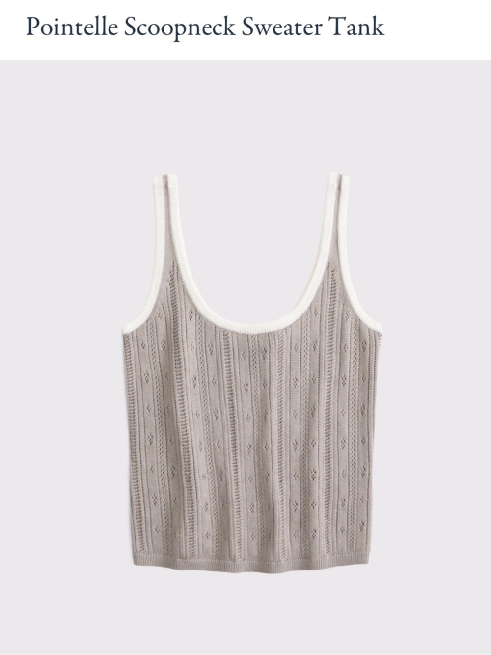 Abercrombie Pointelle Scoopneck Sweater Tank